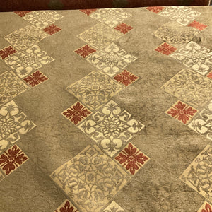 Olive Green Copper Diamond Design Chenille Upholstery Fabric