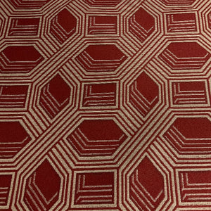 Overpass Crimson Red Geometric Upholstery Fabric