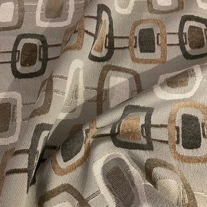 Party Line Sand Gray Geometric Upholstery Fabric