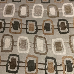 Party Line Sand Gray Geometric Upholstery Fabric