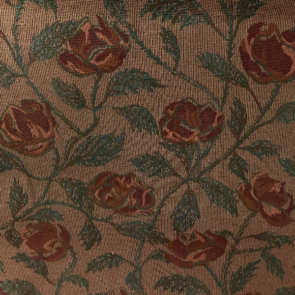 Pink Green Rose Floral Desinger Upholstery Fabric
