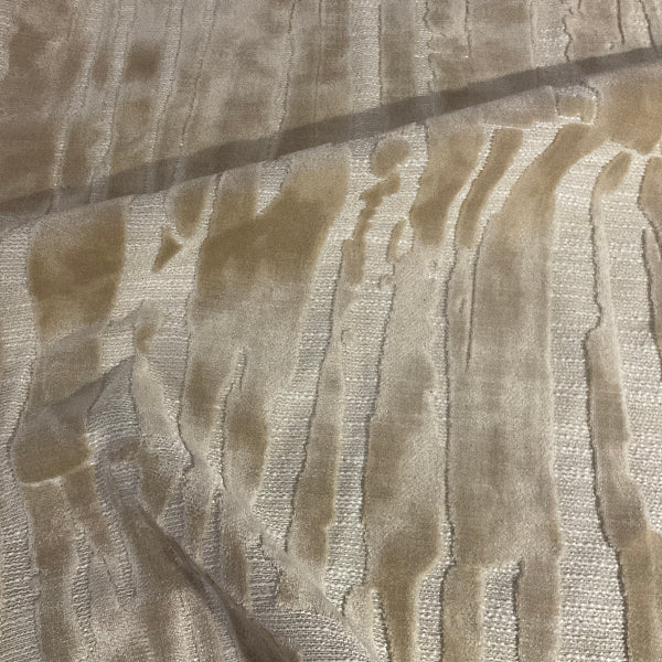 Radiate Textiles Lyric Cream Cut Velvet Beige Upholstery Fabric