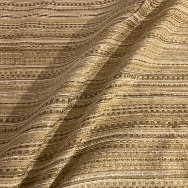 Ragtime Cream Beige Chenille Stripe Upholstery Fabric