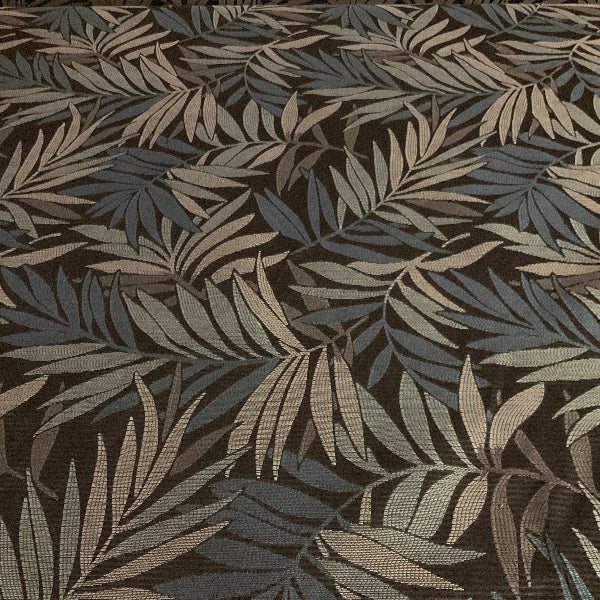 Reaction Delft Gray Leaf Design Upholstery Fabric
