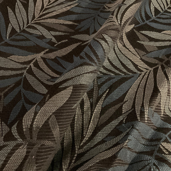 Reaction Delft Gray Leaf Design Upholstery Fabric