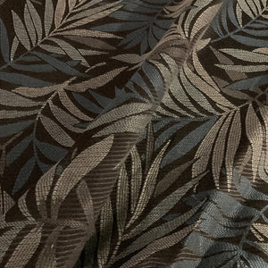 Reaction Delft Gray Leaf Design Upholstery Fabric