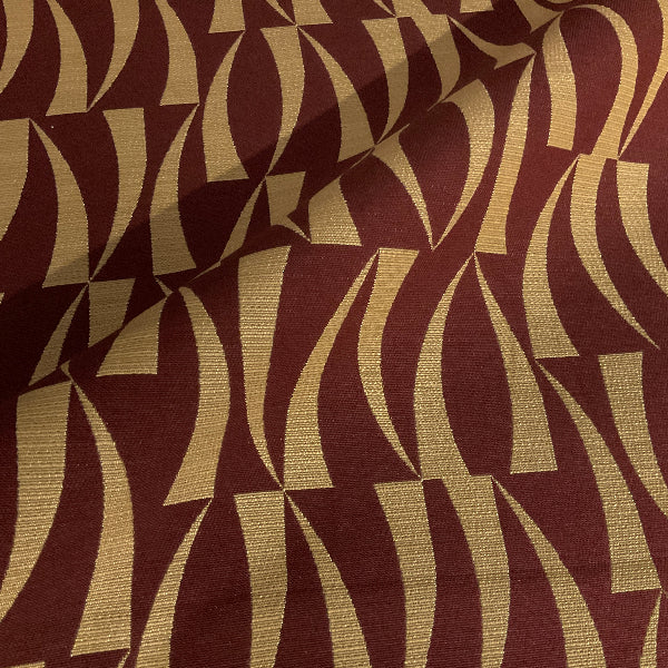 Red Beige Geometric Design Upholstery Fabric