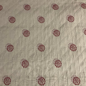 Red White Quilted Diamond Design Upholstery Fabric