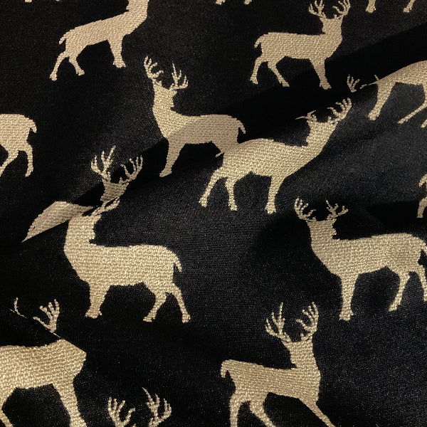 Regal Fabrics Deer Silhouette Black Upholstery Fabric