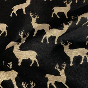 Regal Fabrics Deer Silhouette Black Upholstery Fabric