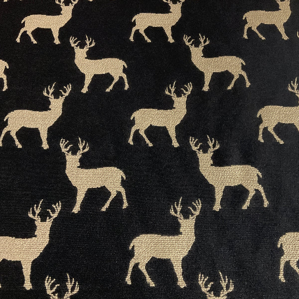 Regal Fabrics Deer Silhouette Black Upholstery Fabric