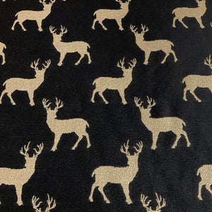 Regal Fabrics Deer Silhouette Black Upholstery Fabric