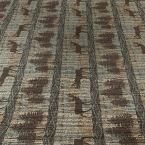 Regal Hallett Peak Teal Deer Chenille Upholstery Fabric