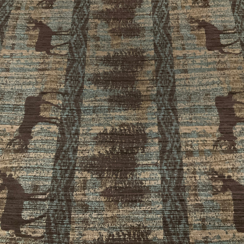Regal Hallett Peak Teal Deer Chenille Upholstery Fabric