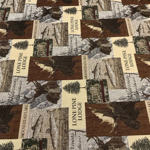 Regal Lone Pine Lodge Brown Moose Upholstery Fabric