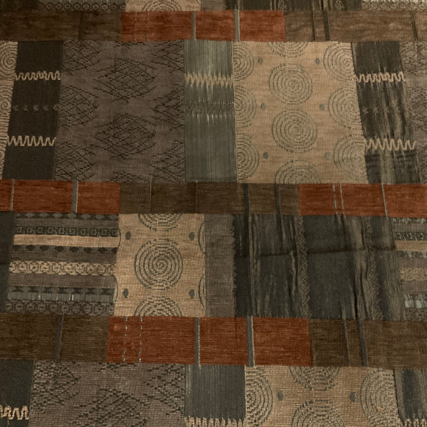 Regal Mod Square Brown Geometric Upholstery Fabric