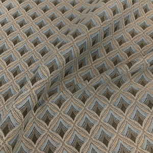 Regal Ogee Spa Blue Geometric Upholstery Fabric
