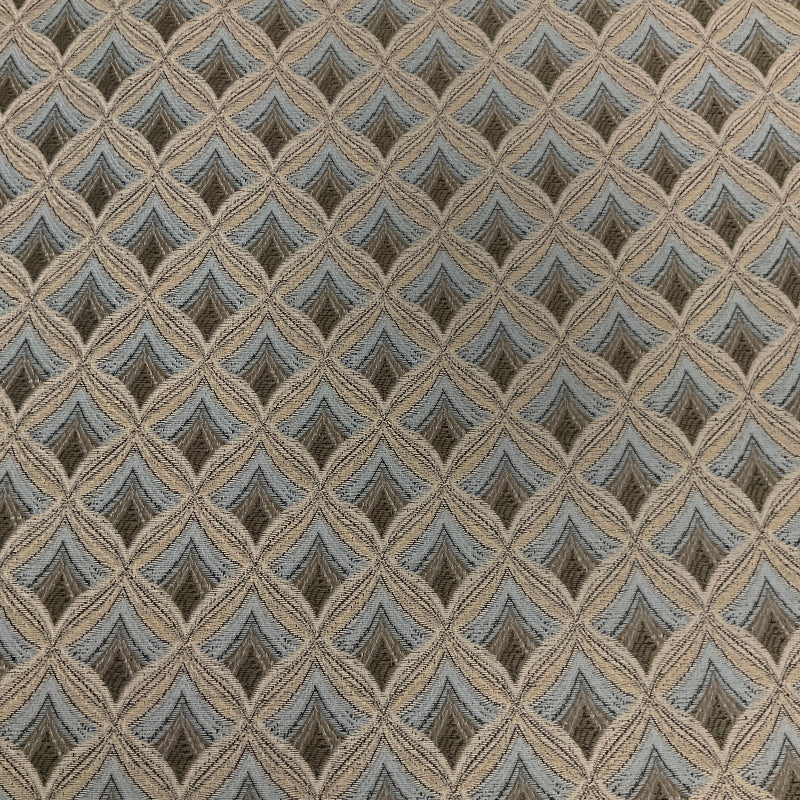 Regal Ogee Spa Blue Geometric Upholstery Fabric