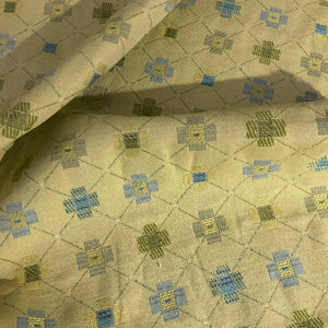 Rhodes Vintage Gold Abstract Flower Upholstery Fabric