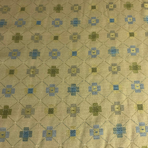 Rhodes Vintage Gold Abstract Flower Upholstery Fabric