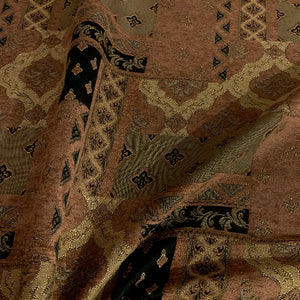 Riverside Cocoa Brown Geometric Chenille Upholstery Fabric