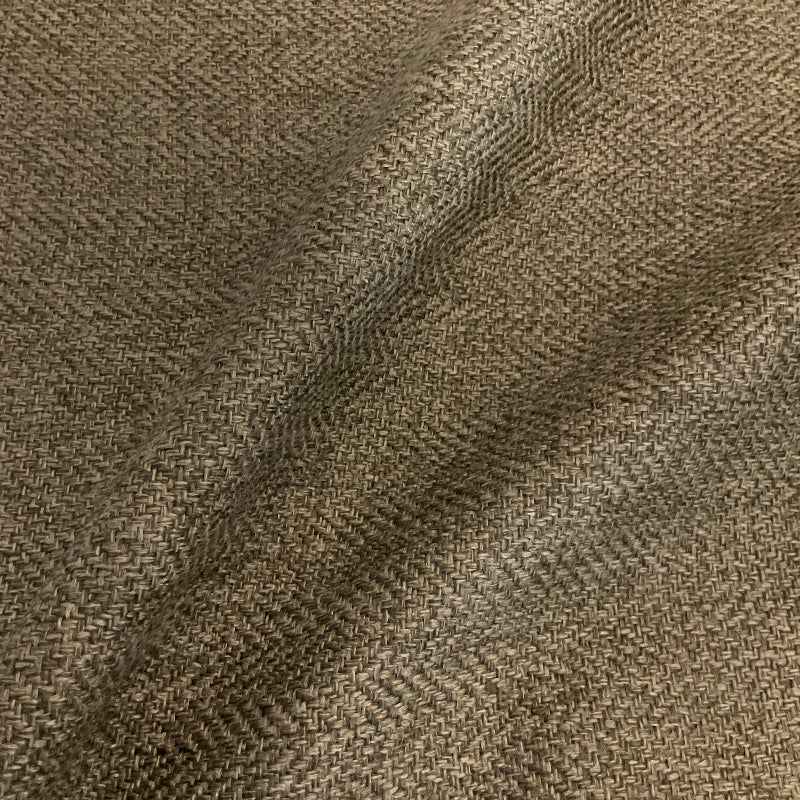 Romero Teak Brown Chenille Chevron Upholstery Fabric