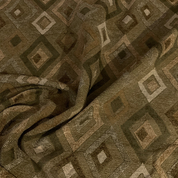 Rouge Emerald Green Diamond Chenille Upholstery Fabric