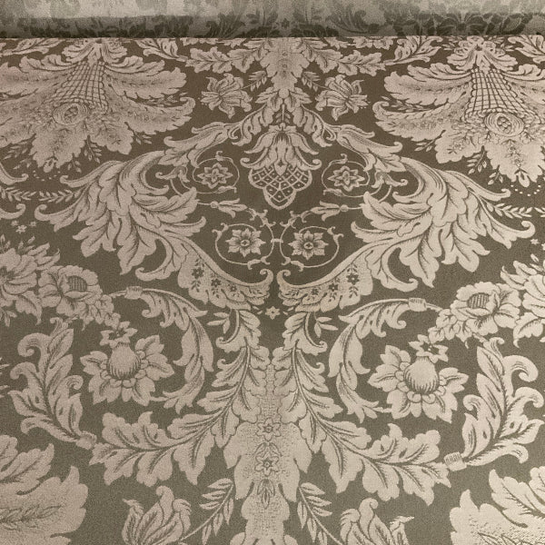 Sage Green Ivory Damask Tapestry Upholstery Fabric