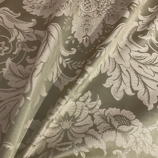 Sage Green Ivory Damask Tapestry Upholstery Fabric