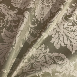 Sage Green Ivory Damask Tapestry Upholstery Fabric