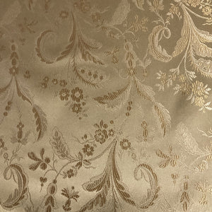 Salassie Butter Yellow Floral Damask Upholstery Fabric