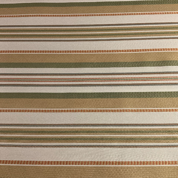 Sharyn Chablis Beige White Stripe Designer Upholstery Fabric