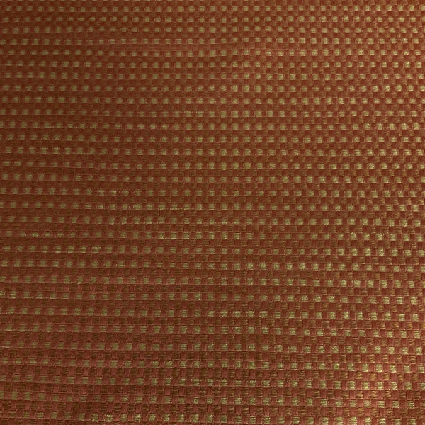 Silkweave Melon Pink Gold Small Check Upholstery Fabric