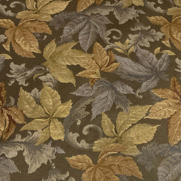 Sirtaki Olive Fall Leaf Design Upholstery Fabric