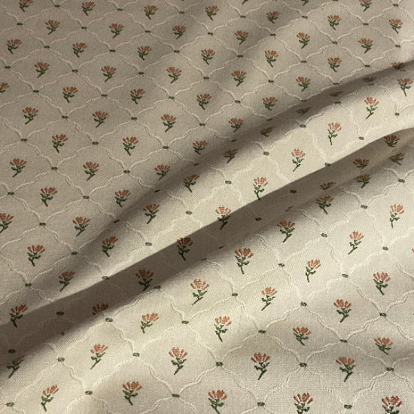 Small White Floral Design Upholstery Fabric