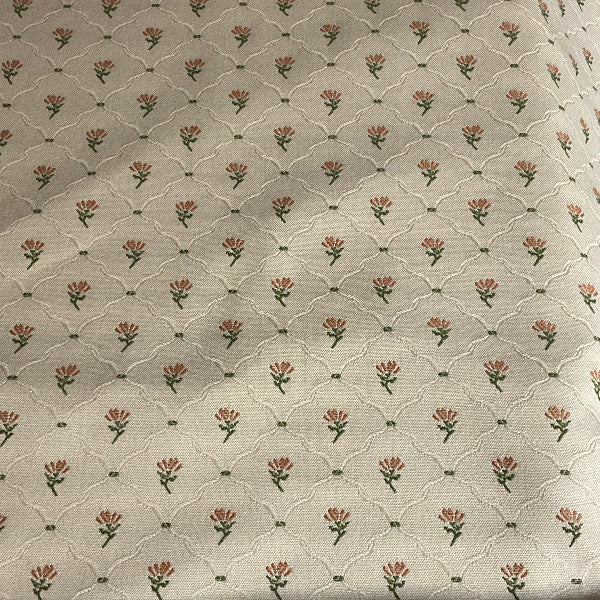 Small White Floral Design Upholstery Fabric