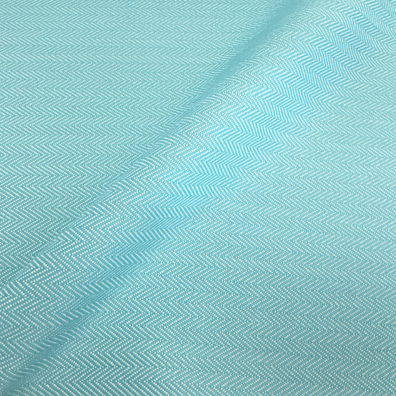 Solitude Teal Blue Herringbone Stripe Upholstery Fabric