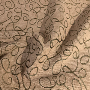 Squiggle Wheat Beige Chenille Upholstery Fabric