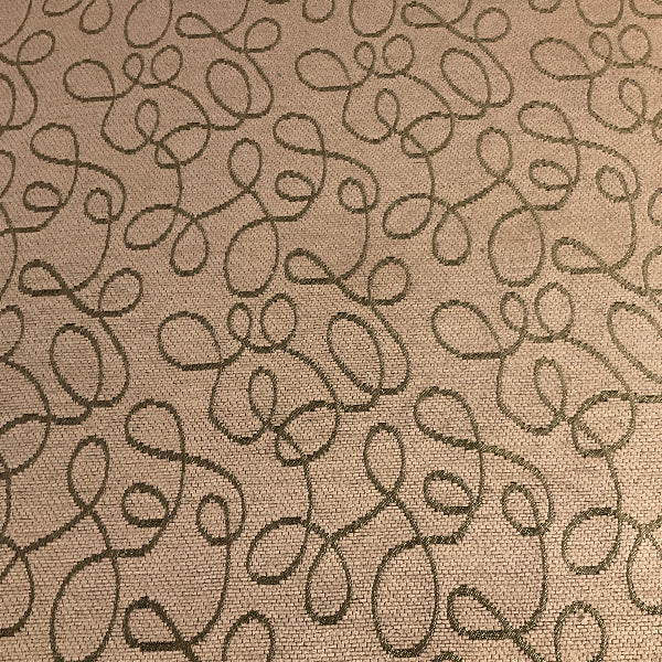 Squiggle Wheat Beige Chenille Upholstery Fabric