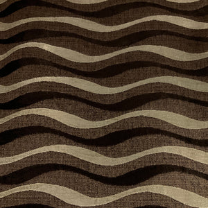 St Marks Toffee Brown Wavy Chenille Stripe Upholstery Fabric