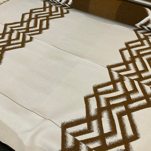 Sunbrella Abraided Lattice Teak Lumbar Pillow Panel Outdoor Upholstery Fabric