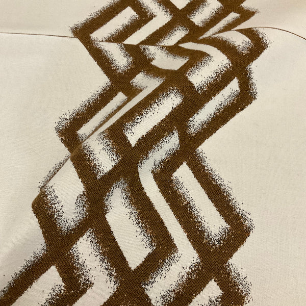 Sunbrella Abraided Lattice Teak Lumbar Pillow Panel Outdoor Upholstery Fabric