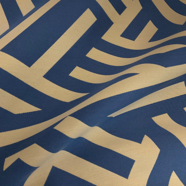 Sunbrella Angles Capri Blue Outdoor Upholstery Fabric