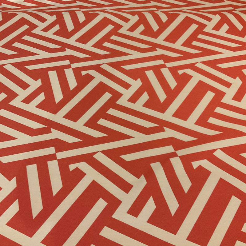 Sunbrella Angles Lipstick Red Geometric Outdoor Upholstery Fabric
