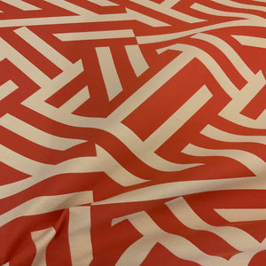 Sunbrella Angles Lipstick Red Geometric Outdoor Upholstery Fabric