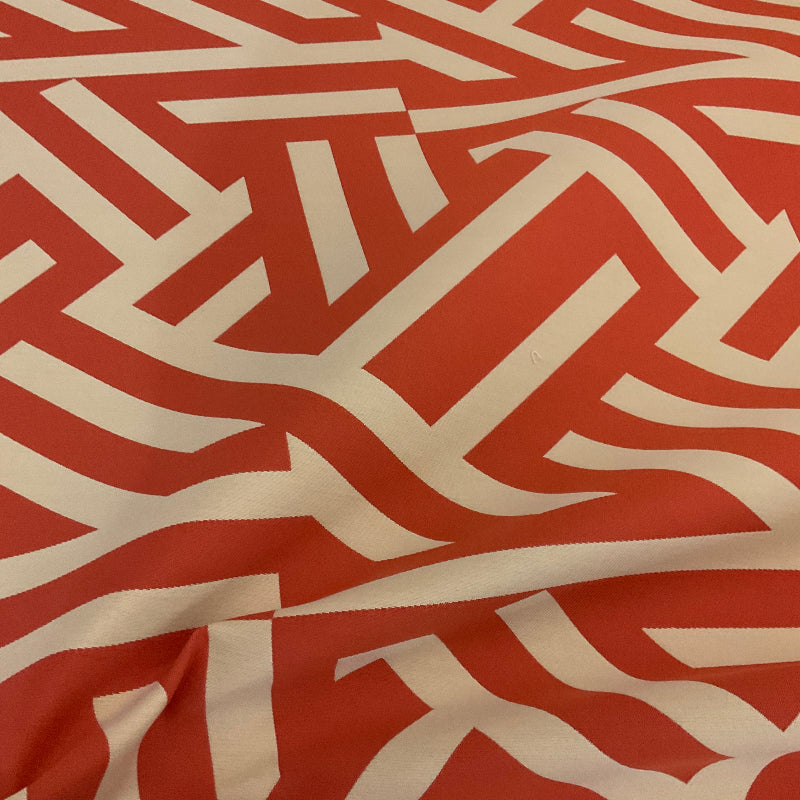 Sunbrella Angles Lipstick Red Geometric Outdoor Upholstery Fabric