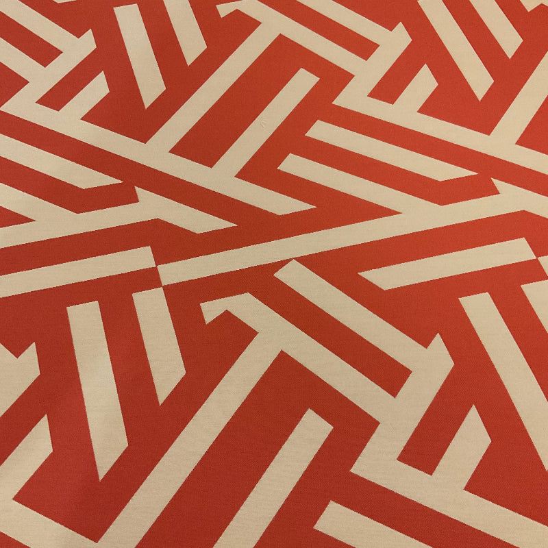 Sunbrella Angles Lipstick Red Geometric Outdoor Upholstery Fabric