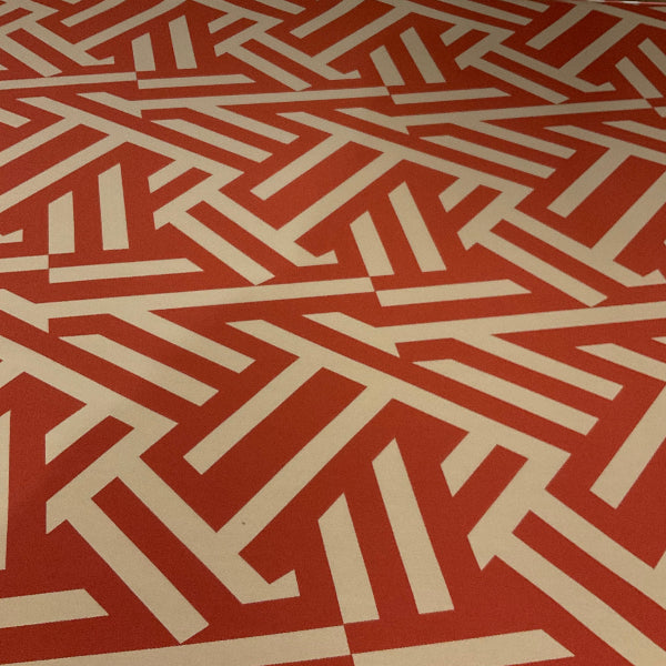 Sunbrella Angles Lipstick Red Outdoor Upholstery Fabric