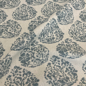 Sunbrella Boheme Paisley Mist Blue Outdoor Upholstery Fabric