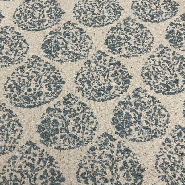 Sunbrella Boheme Paisley Mist Blue Outdoor Upholstery Fabric